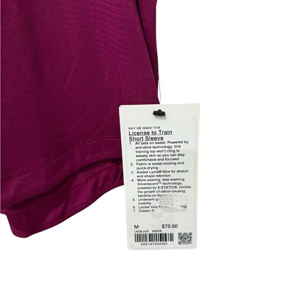 Men’s Lululemon Drysense SS - Size M - Fuchsia - NWT - Picture 2 of 3